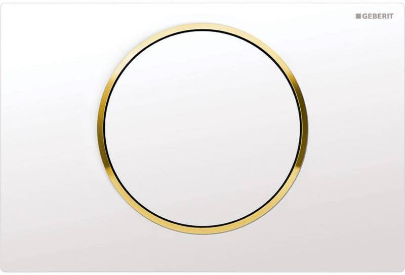 Смывная клавиша Geberit Sigma10 смыв-стоп белый/позолота 115.758.KK.5