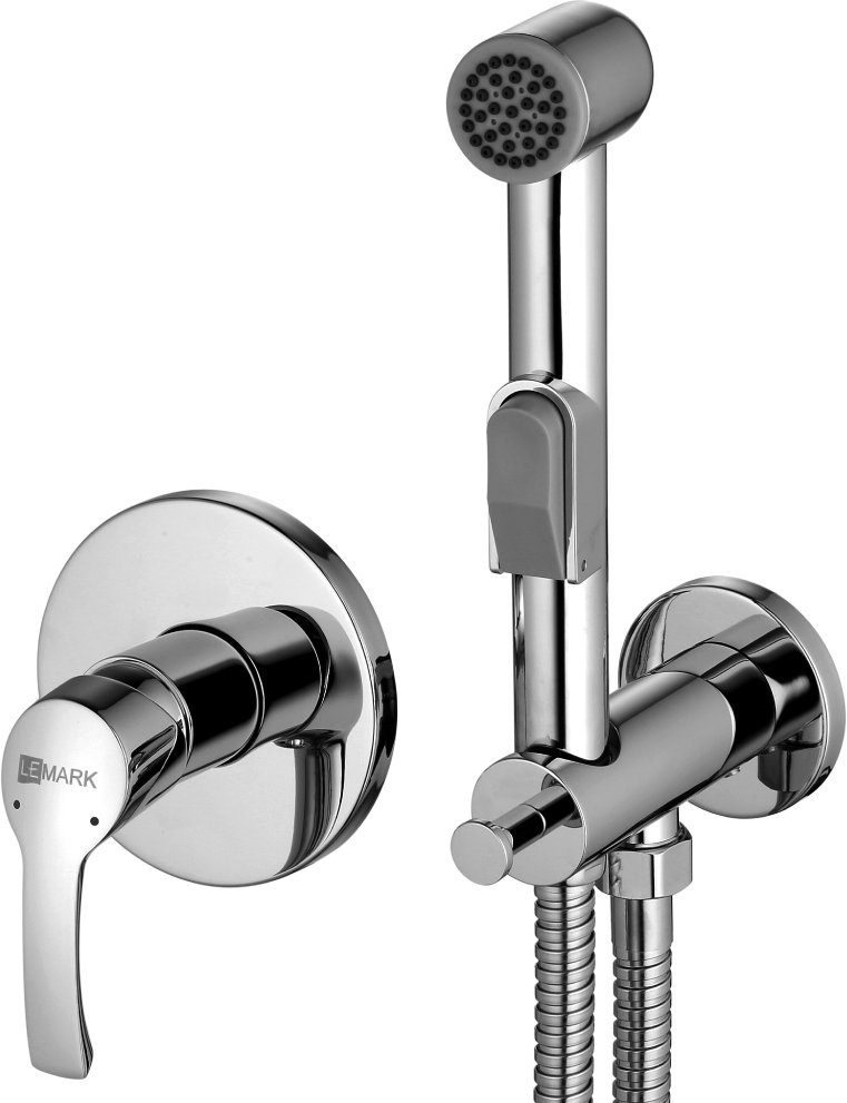 Смеситель с гигиеническим душем Lemark Strike встраиваемый хром LM1119C