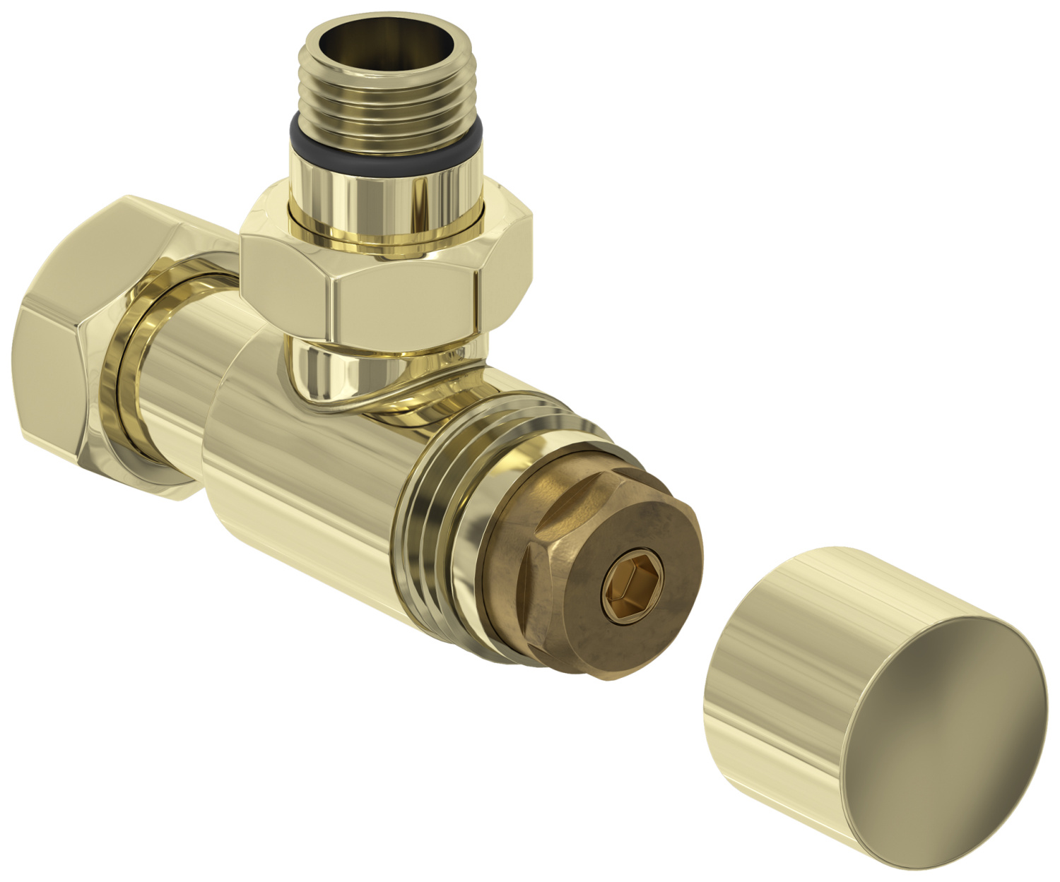 Вентиль регулирующий угловой Сунержа G 1/2 x G 3/4 шампань глянцевая 020-1404-1234