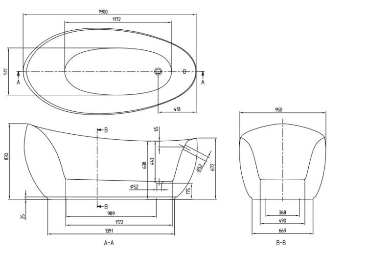 Ванна Villeroy & Boch Aveo New Generation 1900x950 мм овальная UBQ194AVE9W1BCV01