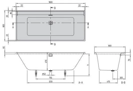 Ванна Villeroy & Boch Collaro 1800x800 мм UBA180COR2PV01