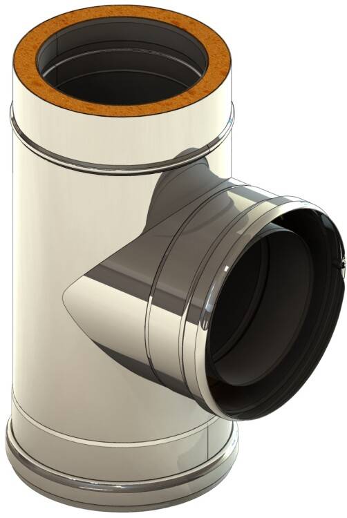 Тройник дымохода 90° Hoger 130 мм нержавеющая сталь EDW317130