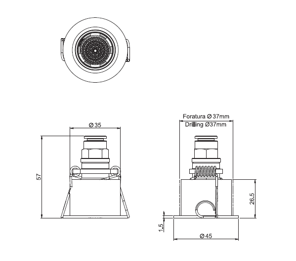 Микродуш Fima Carlo Frattini Waterdot потолочный встраиваемый 28 мм черный матовый F3710RHS