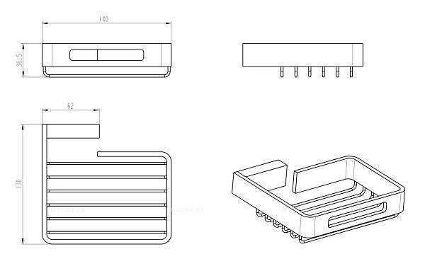 Мыльница подвесная Boheme Q белый матовый 10959-MW