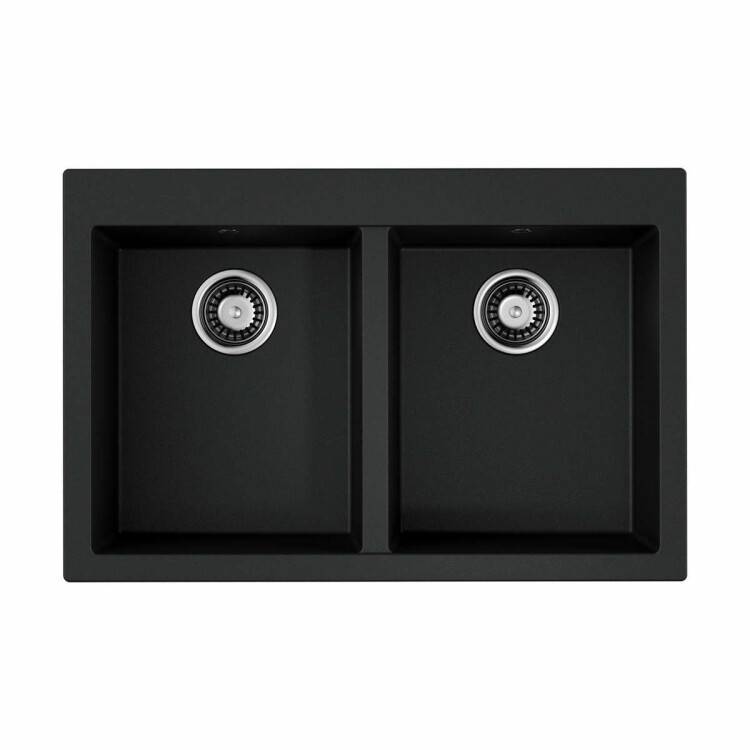 Кухонная мойка OMOIKIRI Bosen 80-2 800x530 мм 2 чаши черный 4993836