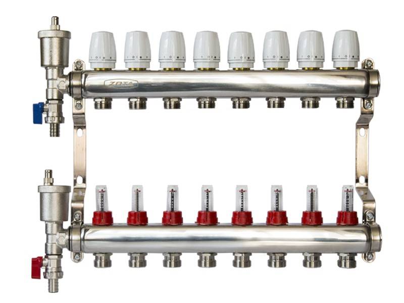 Коллекторный блок из нержавеющей стали ZOTA в сборе 4 выхода AGR4932008004