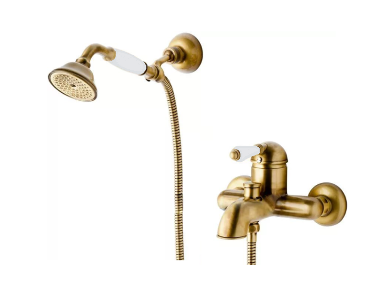 Смеситель для ванны и душа Nicolazzi Petit Mont Blanc однорычажный бронза 3401BZ76