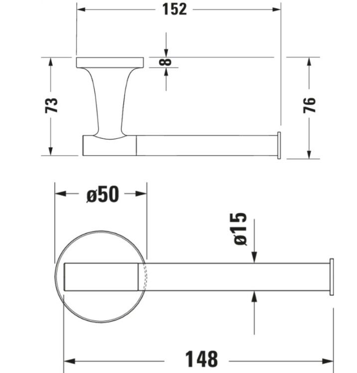 Бумагодержатель Duravit Starck T без крышки сталь брашированная 0099377000