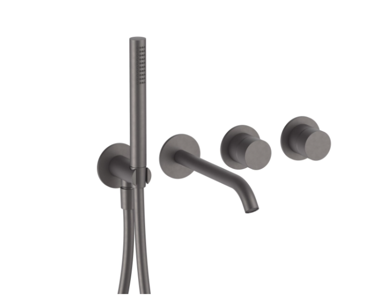Смеситель для ванны и душа Fantini AA/27 встраиваемый настенный, Gun Metal Matt PVD 33P5Y121B