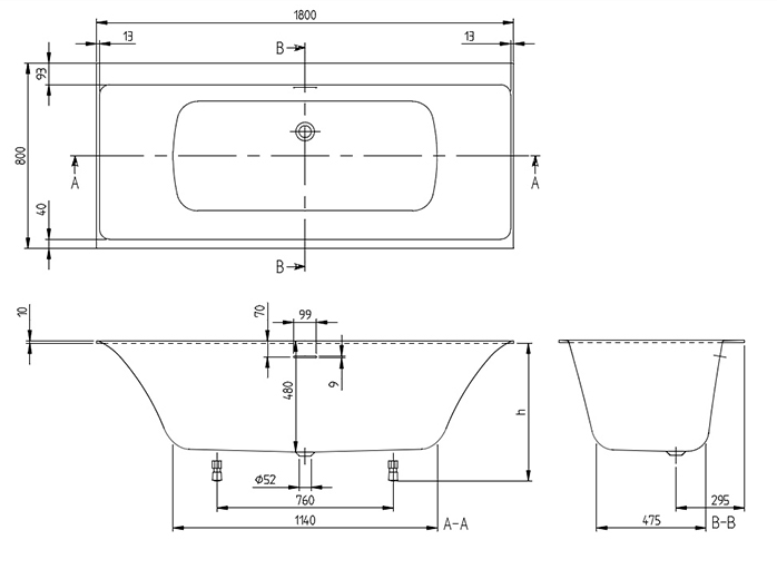 Ванна Villeroy & Boch Subway 3.0 1800x800 мм Stone White UBQ180SBW2DVRW