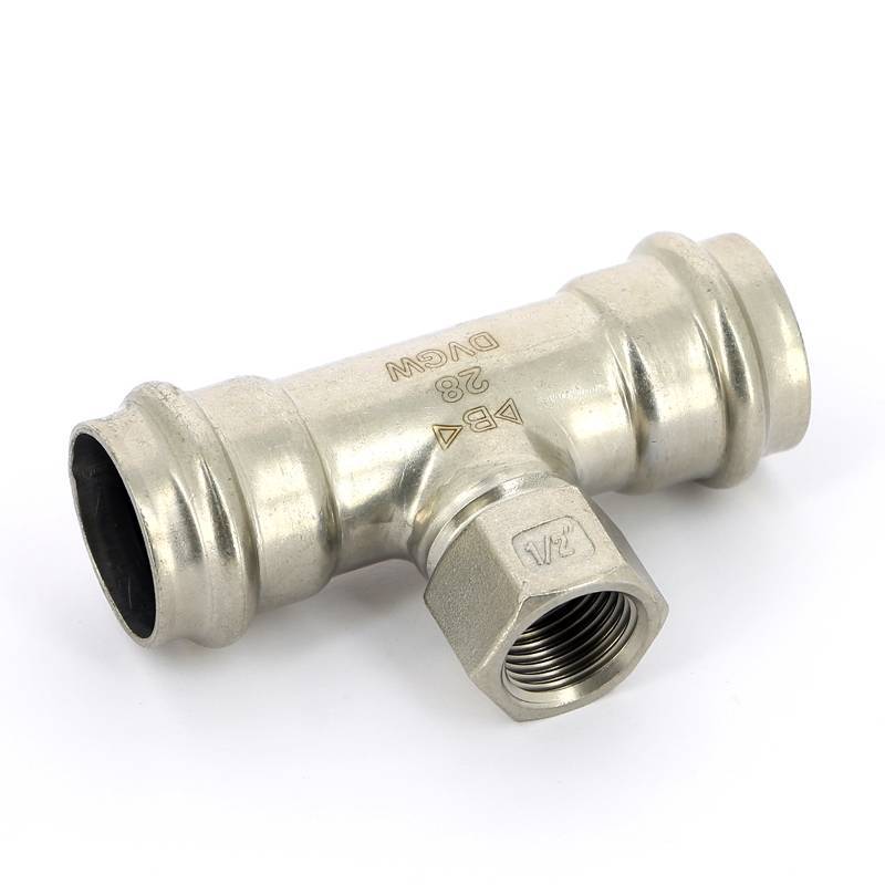 Тройник пресс IBP B-Press Inox 28x1/2x28 мм нержавеющая сталь PS4130G0280428