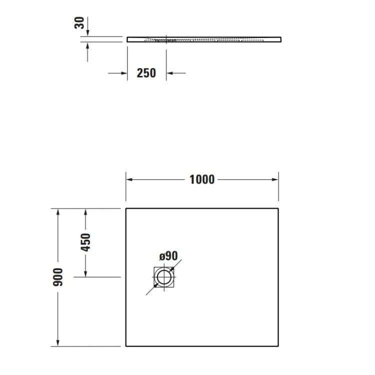 Душевой поддон Duravit Sustano 1000x900 мм кремовый матовый 720274620000000