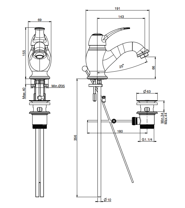 Смеситель для раковины Fima Carlo Frattini Lamp цвет хром F3301CR