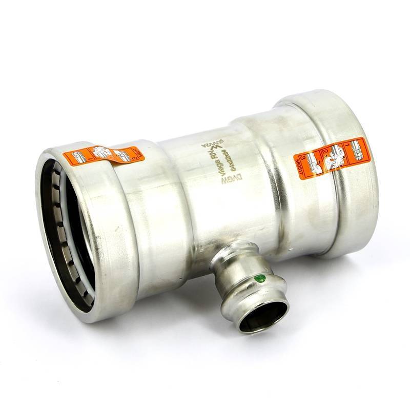 Тройник пресс нержавеющая сталь Viega Sanpress Inox XL 64х22х64 мм 578077