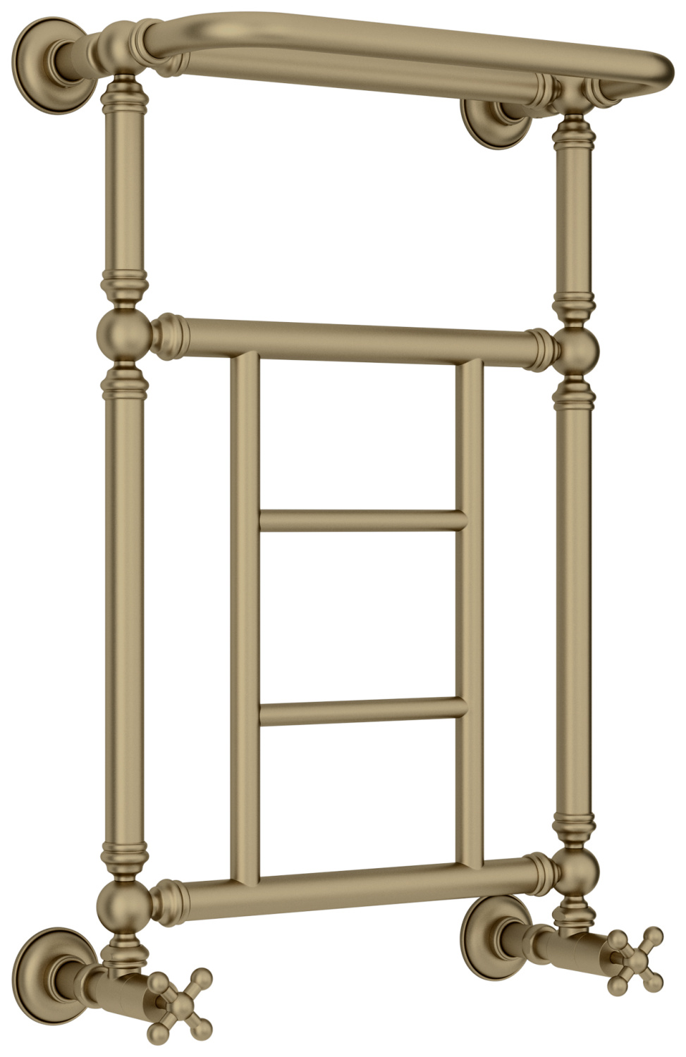 Полотенцесушитель водяной с полкой Сунержа Ренессанс 472x733 мм золотой шёлк матовый 32-0282-6640