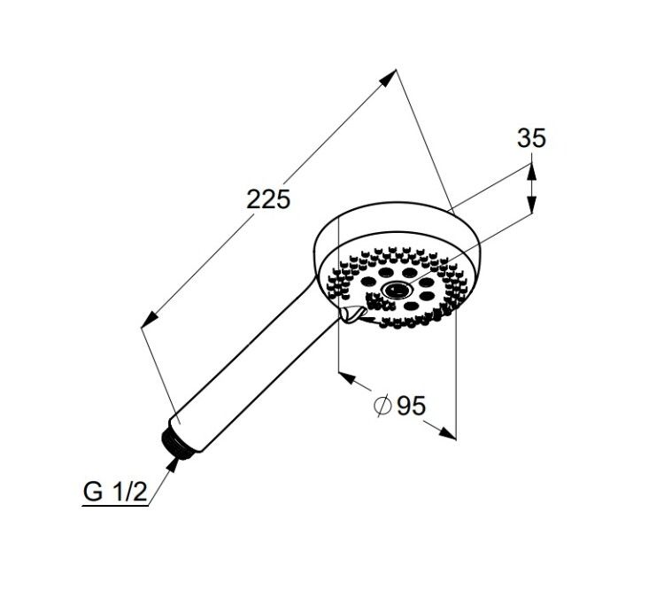 Ручной душ KLUDI LOGO 3S 95 мм черный матовый 683003900