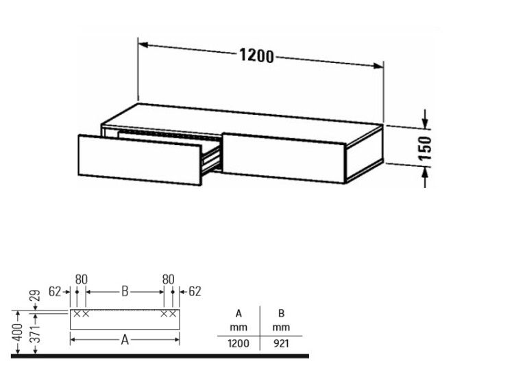 Тумба Duravit DuraStyle 1200x440x150 мм подвесная белый глянцевый DS827102222