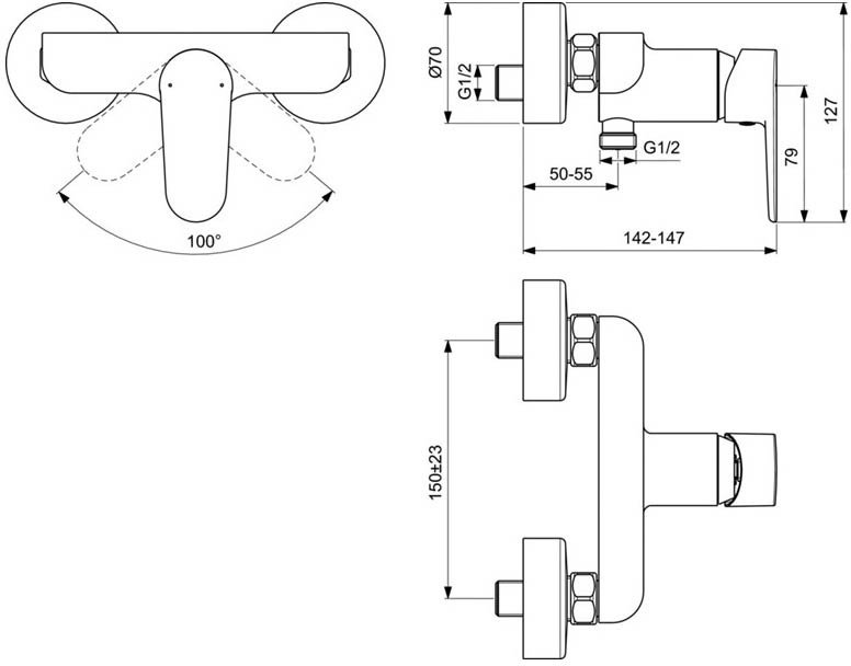 Смеситель для душа Ideal Standard Cerafine O BC499AA