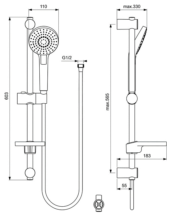 Набор смесителей 3 в 1 Ideal Standard Ceraflex (B1713AA + B1721AA + B2620AA) BD001AA