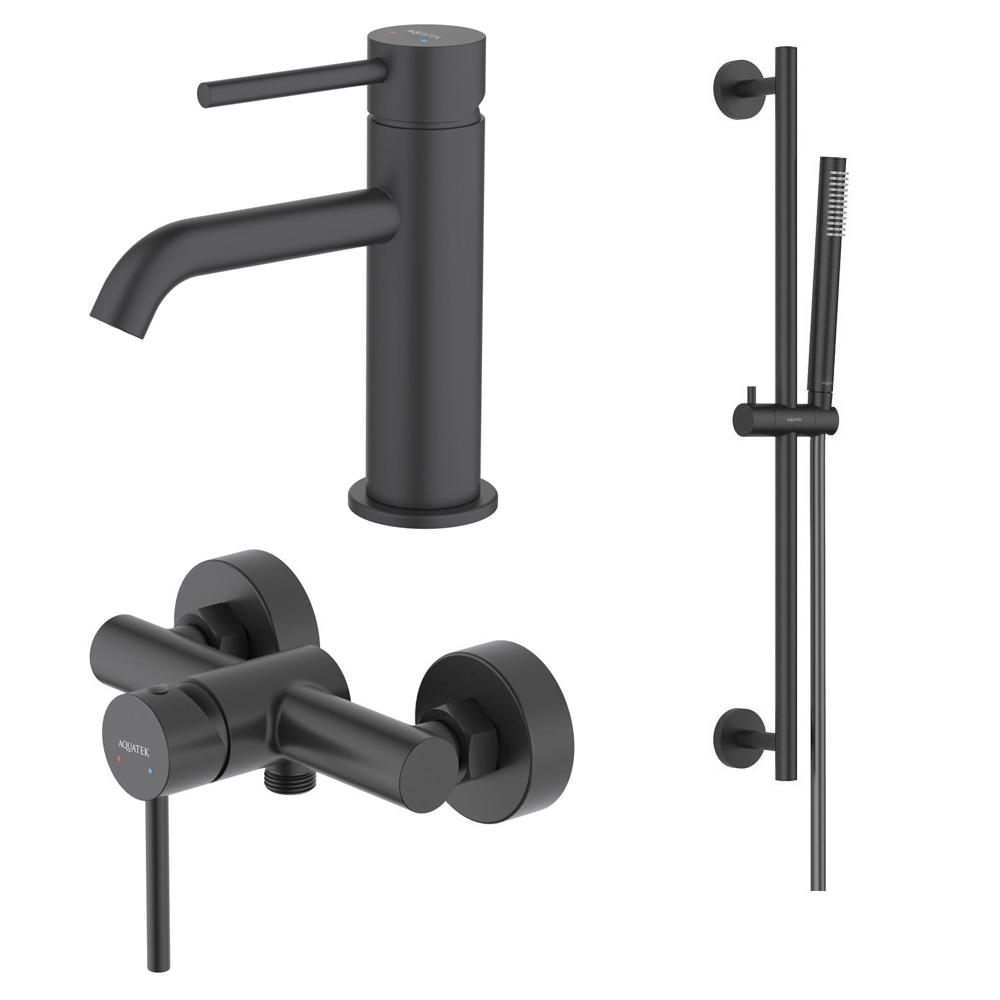 Набор смесителей 3 в 1 Aquanet Европа AQ1331MB (AQ1310MB+AQ1360MB+AQ2012MB) AQ1331MB