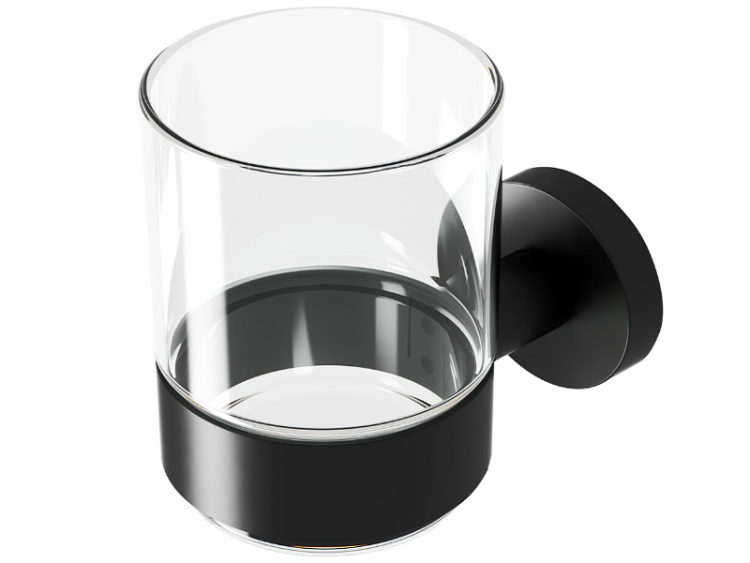 Стакан с держателем Geesa Nemox Black 66x102x99 мм черный матовый 916502-06