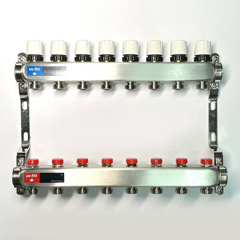 Коллекторная группа WATTS HKV-T 1 x 8 выходов 3/4 EK из нержавеющей стали 451W4308