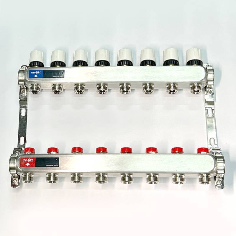 Коллекторная группа WATTS HKV-T 1 x 8 выходов 3/4 EK из нержавеющей стали 451W4308