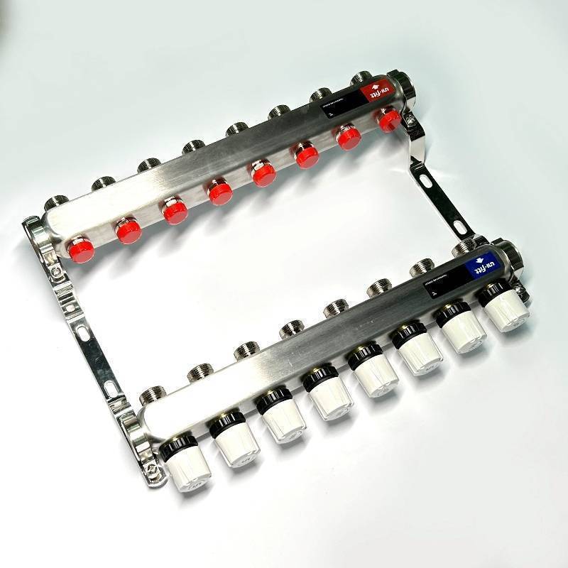 Коллекторная группа WATTS HKV-T 1 x 8 выходов 3/4 EK из нержавеющей стали 451W4308