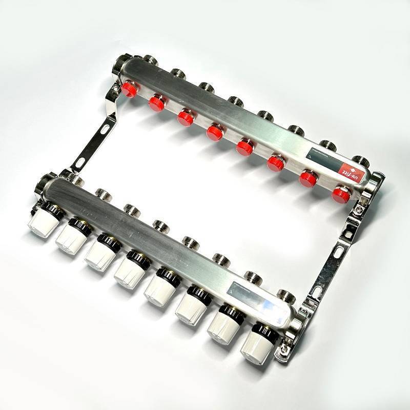 Коллекторная группа WATTS HKV-T 1 x 8 выходов 3/4 EK из нержавеющей стали 451W4308