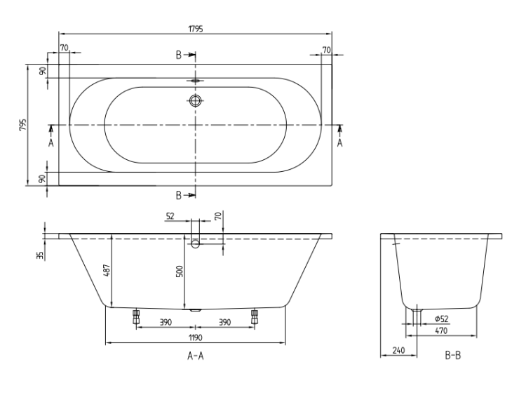 Ванна встраиваемая Villeroy & Boch O.novo Duo 1800x800x500 мм акриловая альпийский белый UBA180CAS2V01