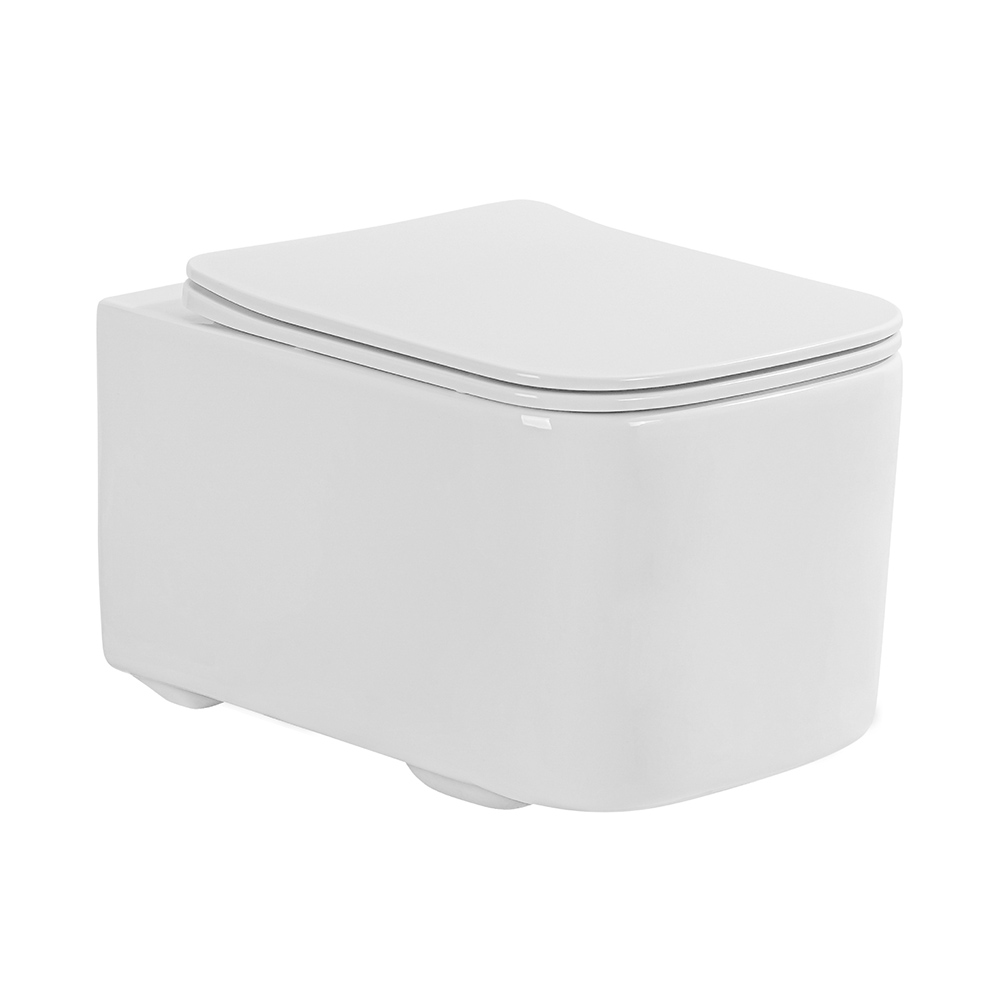 Унитаз подвесной Aquanet Квадро Tornado безободковый с сиденьем микролифт AQ1515T-00