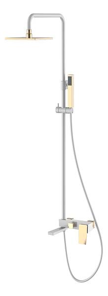 Душевая стойка с верхним душем Boheme Q 15х36х92 см белый/золото 148-WG.2
