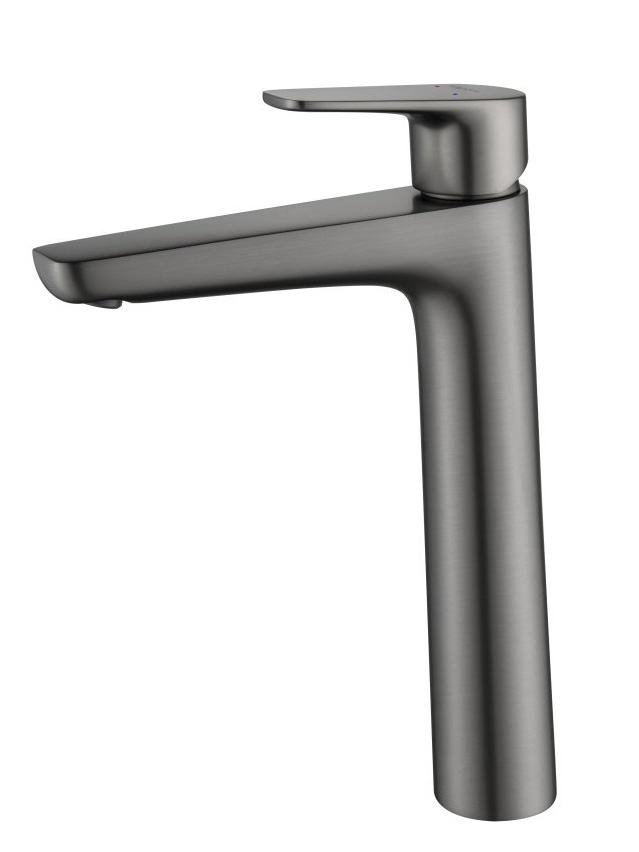 Смеситель для раковины Aquanet Бетта высокий 230 мм оружейная сталь AQ1104BGM