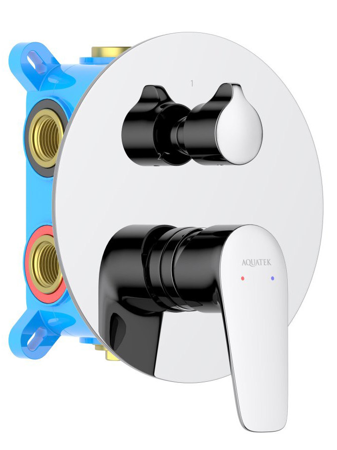 Смеситель для ванны Aquanet Бетта скрытого монтажа 3 режима хром AQ1147CR