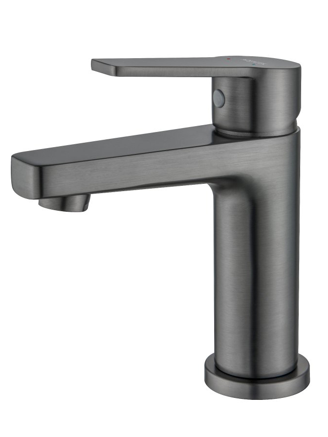 Смеситель для раковины Aquanet Лугано 106 мм без донного клапана оружейная сталь AQ1710BGM