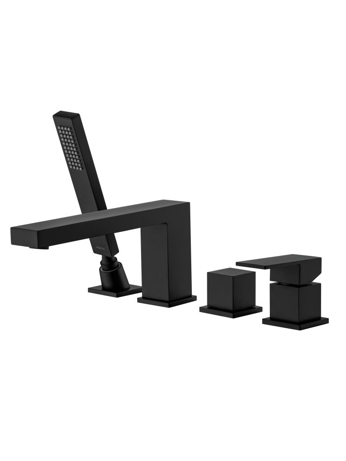 Смеситель на борт ванны Aquanet Libra на 4 отверстия черный матовый AQ1648MB