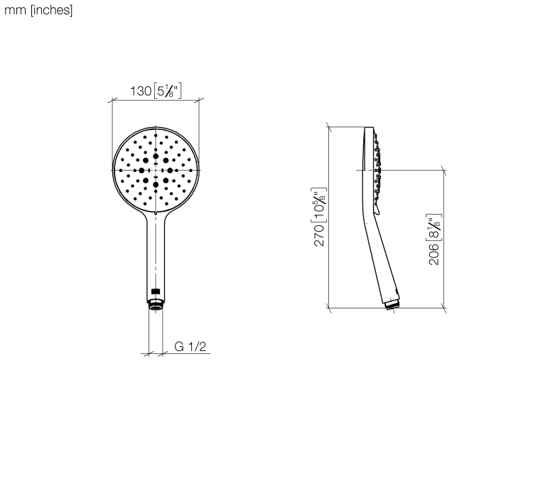 Ручной душ Dornbracht 130 мм 3 режима хром 28016979-00