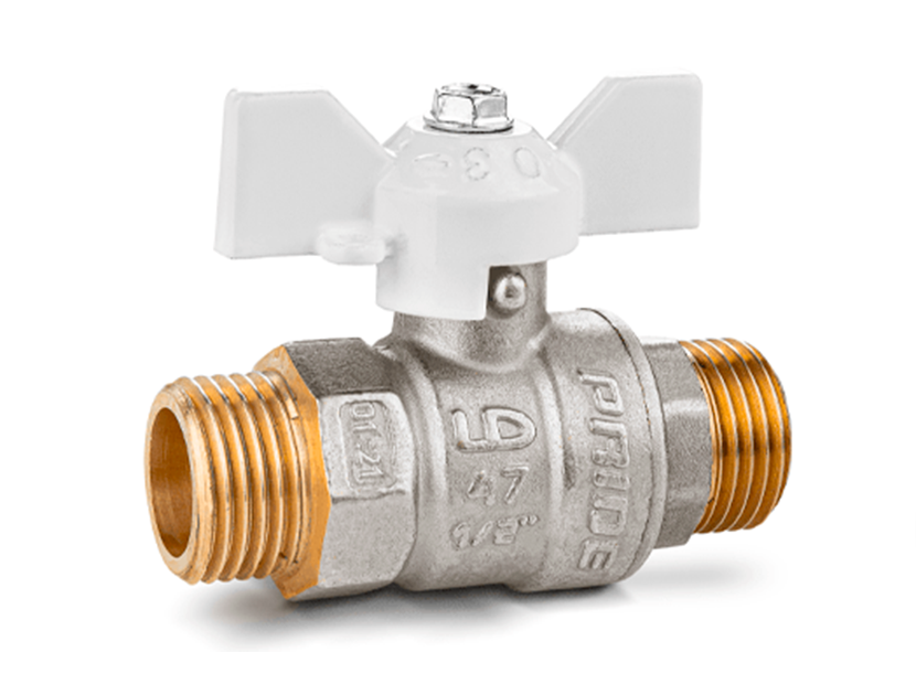 Кран шаровой латунный LD Pride 47.15.Н-Н.Б (White) Ду 15 Ру 40 нр-нр бабочка 47.15.Н-Н.Б (White)