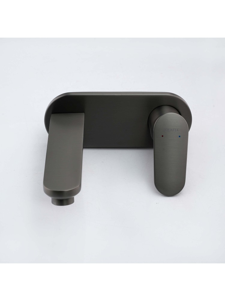 Смеситель для раковины Aquanet Ника настенный скрытого монтажа оружейная сталь AQ1813BGM