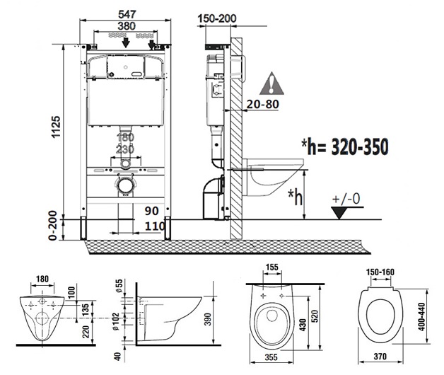 Комплект инсталляция с унитазом Roca Mateo 4 в 1 микролифт 893100010