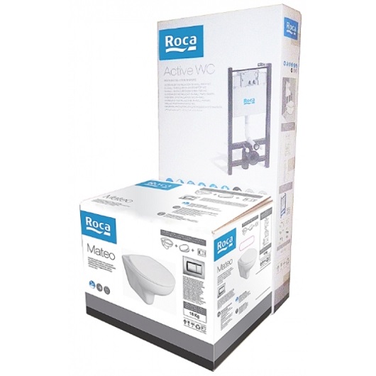 Комплект инсталляция с унитазом Roca Mateo 4 в 1 микролифт 893100010