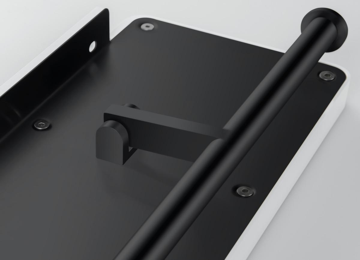 Бумагодержатель двойной с полкой Aquanet Europa матовый черный AQ4919MB