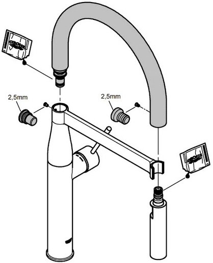 Смеситель для кухни GROHE Essence с профессиональной лейкой хром 30294000