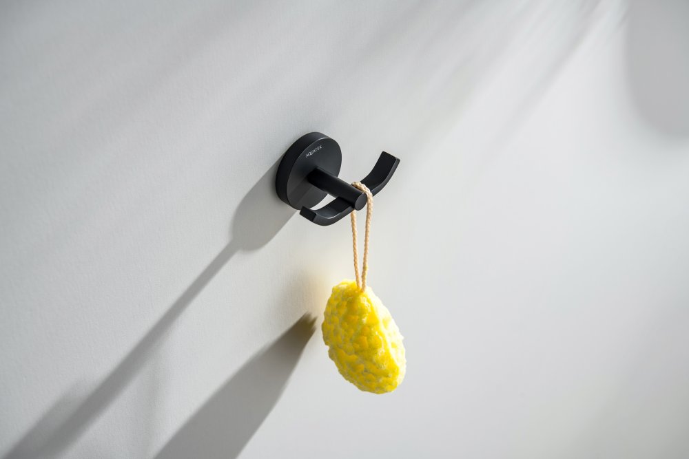 Крючок двойной Aquanet Бетта матовый черный AQ4602MB