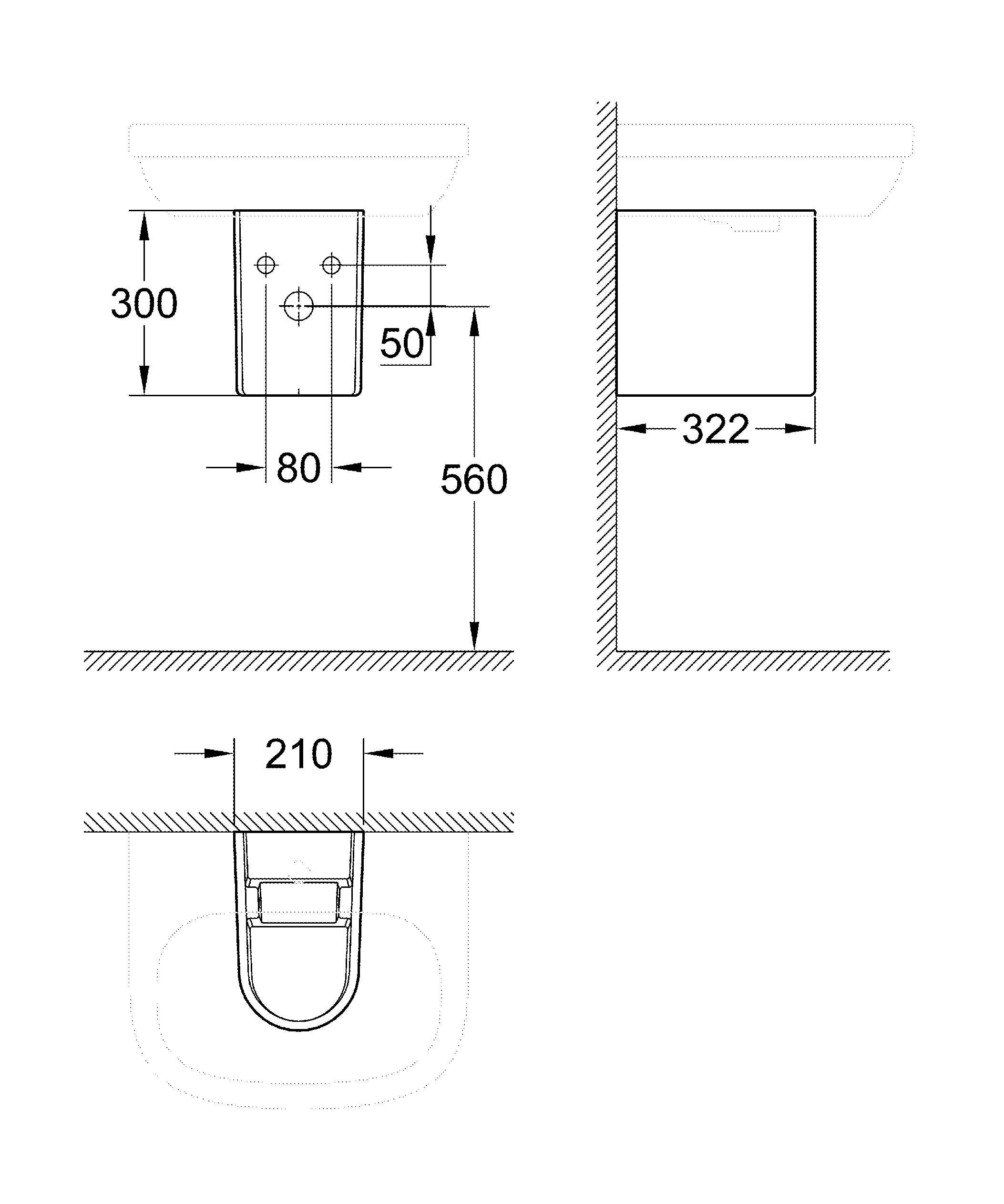 Полупьедестал для раковины GROHE Euro Ceramic белый 39201000