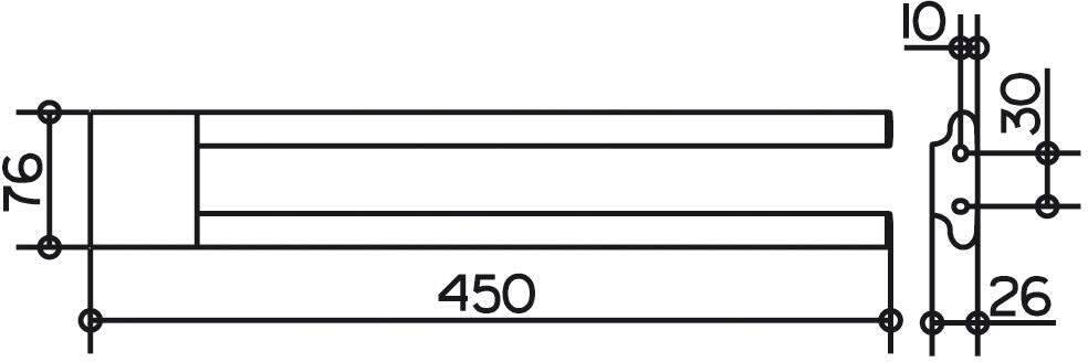 Полотенцедержатель двойной KEUCO EDITION 400 450 мм хром 11518010000