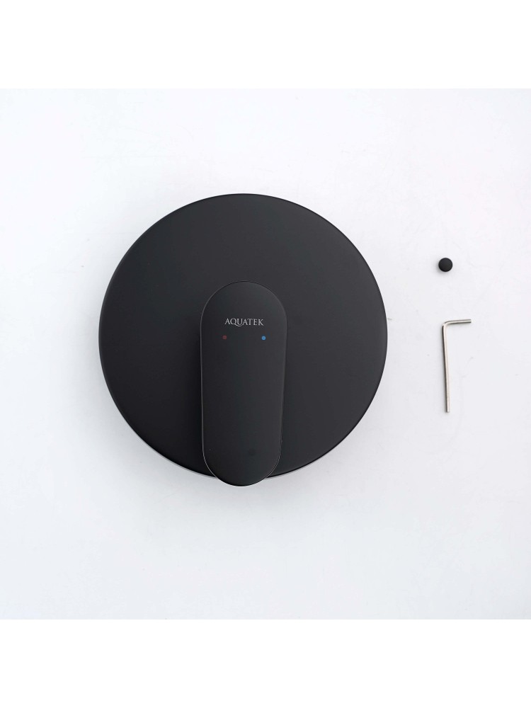 Смеситель для душа скрытого монтажа Aquanet Ника комплект матовый черный AQ1866MB