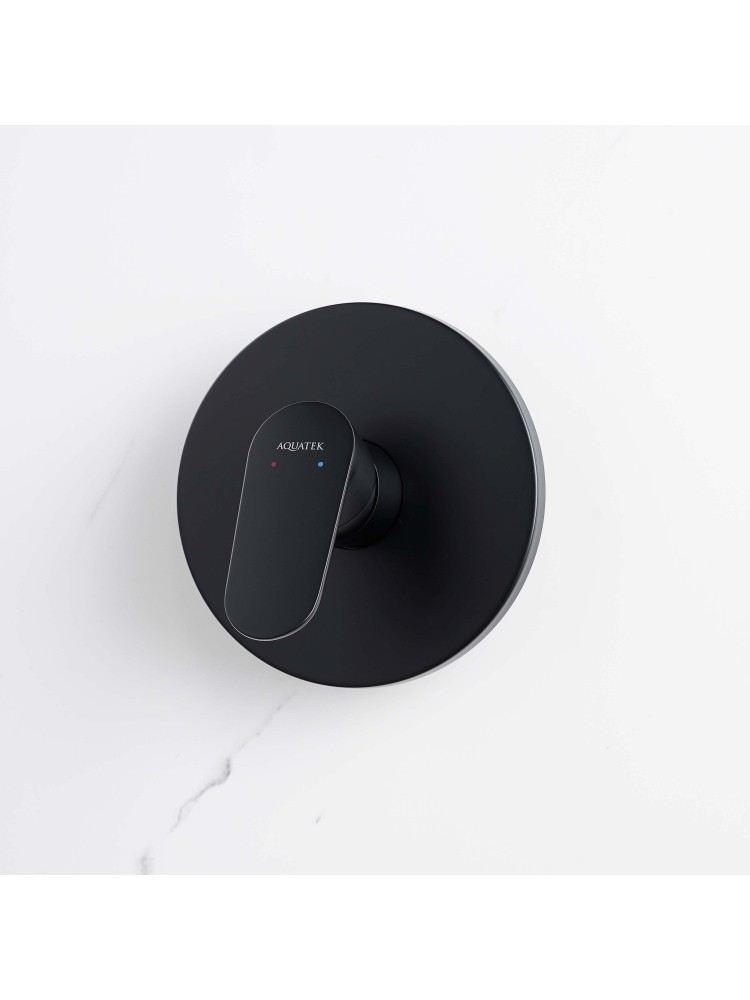 Смеситель для душа скрытого монтажа Aquanet Ника комплект матовый черный AQ1866MB