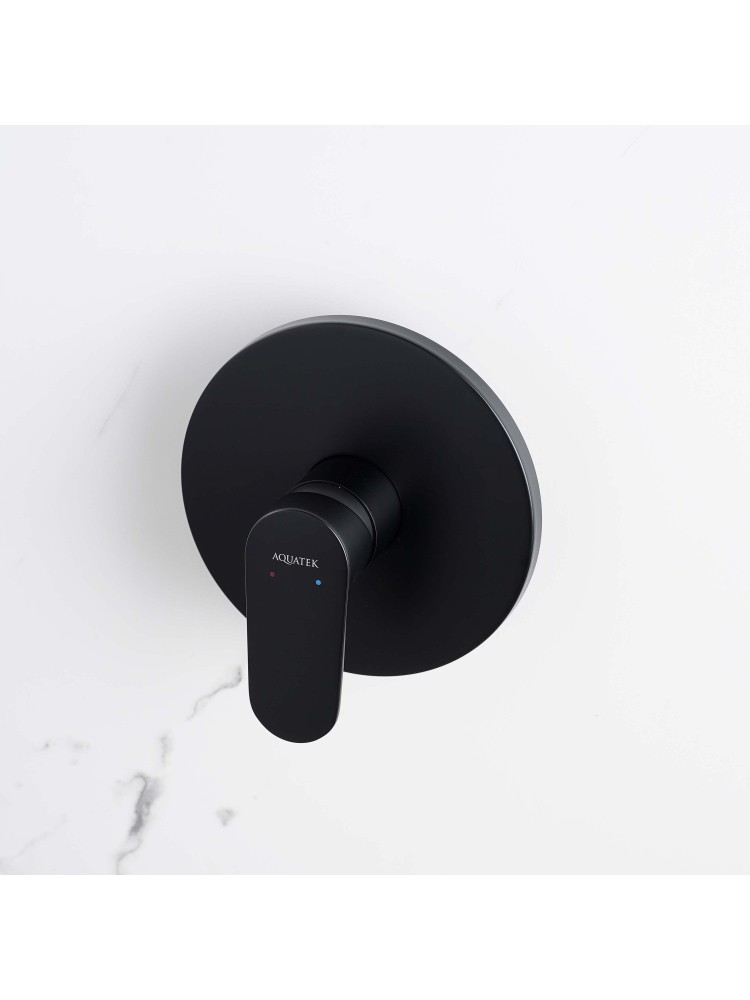 Смеситель для душа скрытого монтажа Aquanet Ника комплект матовый черный AQ1866MB