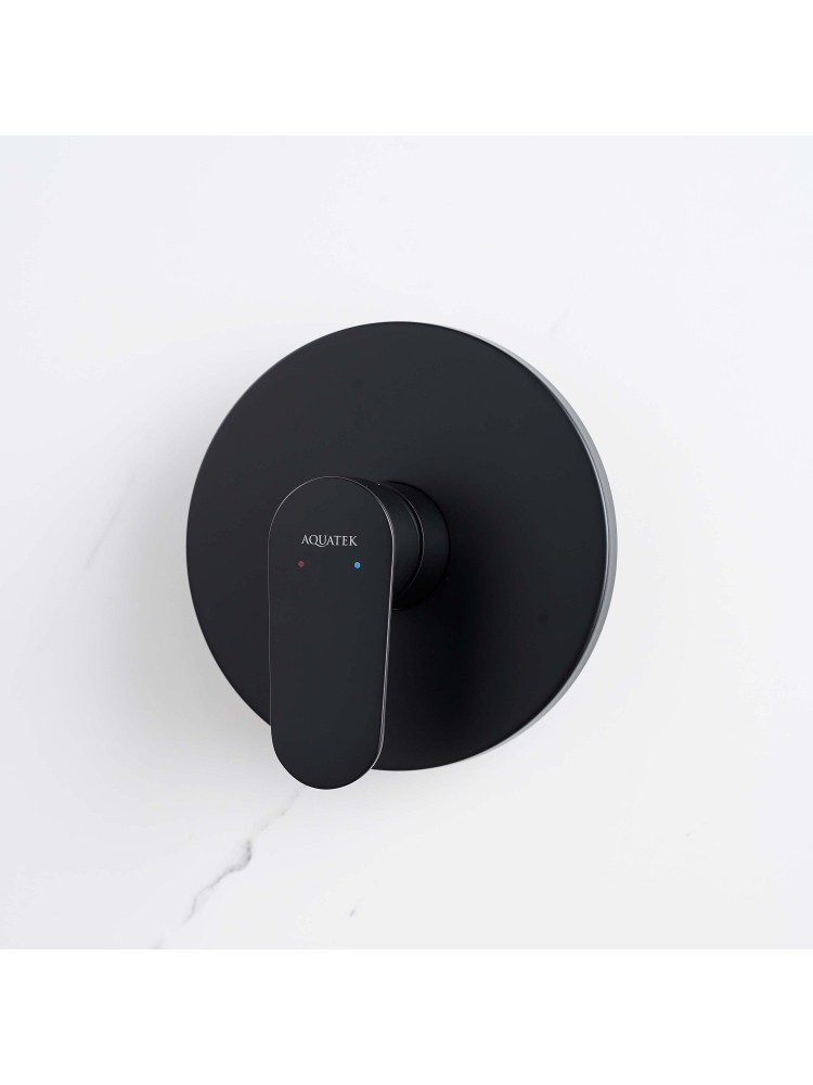 Смеситель для душа скрытого монтажа Aquanet Ника комплект матовый черный AQ1866MB